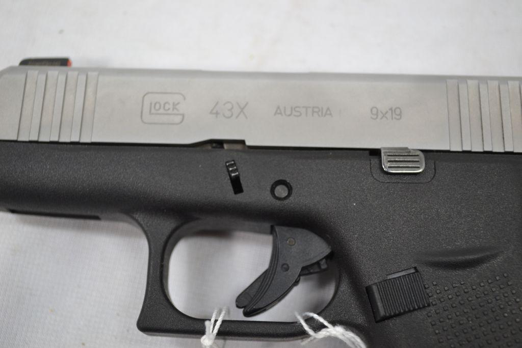 Glock Model 43X 9mm Semi Auto Pistol, With 1 Magazine, Factory Hard Case, SN BLPM598