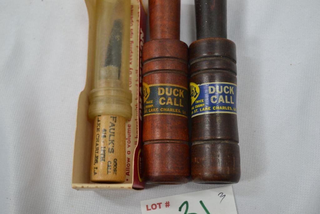 Group of Faulk's Duck Calls, 1954 & 1955 In Box, 2 are WA-11 No Box