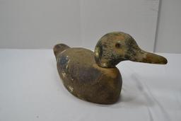 Vintage Wooden Duck Decoy Swivel Head, Glass Eyes, One Broken Eye
