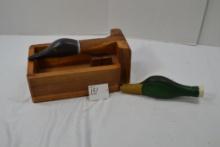 J.B. Cerreta Duck Call; Signed and Marked The Duck Head With A Duck Head Nut Cracker Box