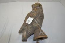 Vintage Hanging Owl Decoy, Composite Cardboard