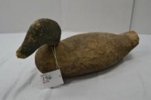 Vintage Wooden Duck Decoy; Swivel Head, Missing 1 Eye, Lead Weight On Bottom