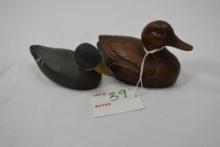 Pair of Wooden Mini Duck Decoys