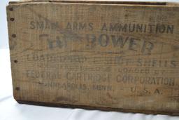 Federal Hi-Power Small Arms Ammunition Wooden Ammo Crate