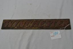 14-1/2"x 2-1/4" Winchester Plaque Cast Iron