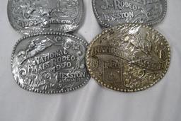 Group of Hesston Rodeo Buckles; 1989, 90, 91, 94, 95, 96; New
