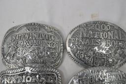 Group of 6 Hesston Rodeo Buckles;-2 1997, 98, 98, 99, 2000, 01; All New