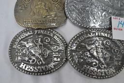 Group of 6 Hesston Rodeo Buckles;-2 1984, 86, 3-1989