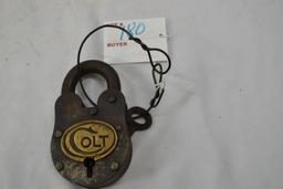 Colt #603 Brass Plate Cast Iron Lock with Key