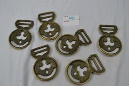 Civil War Calvary Brass Horse Harness Accessories; Group of 6