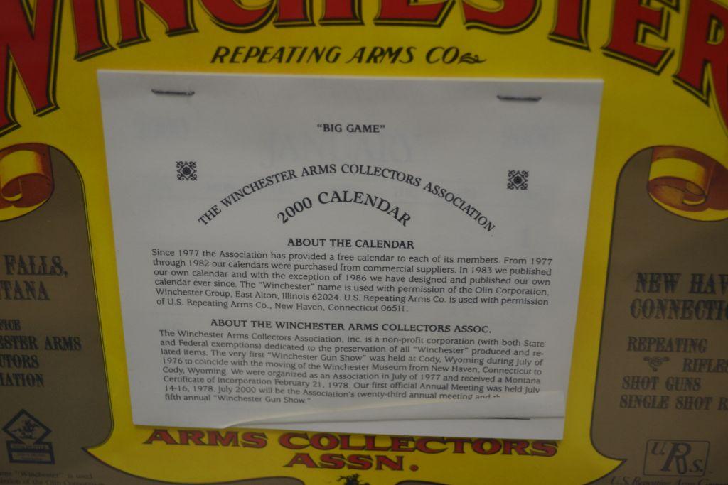 Winchester Arms Collectors Association "Big Game" 2000 Calendar; Calendar is 13" wide x 22" Tall and