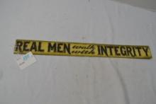 18"x 2" Tin "Real Men Walk With Integrity" Contemporary Sign