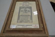 Consumers Hardware 1977 Winchester Calendar in Front Open Barn Board Frame 28"x 2"