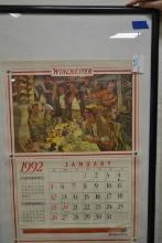 Winchester Ammunition 1992 Calendar; Framed; 17"x24"