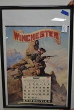 Winchester Ammunition 1990 Calendar; Framed; 18"x24"