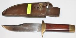 VINTAGE SMITH &WESSON, S&W, MODEL 07077, BONE HANDLE KNIFE, 10" OVERALL LENGTH W/ SHEATH