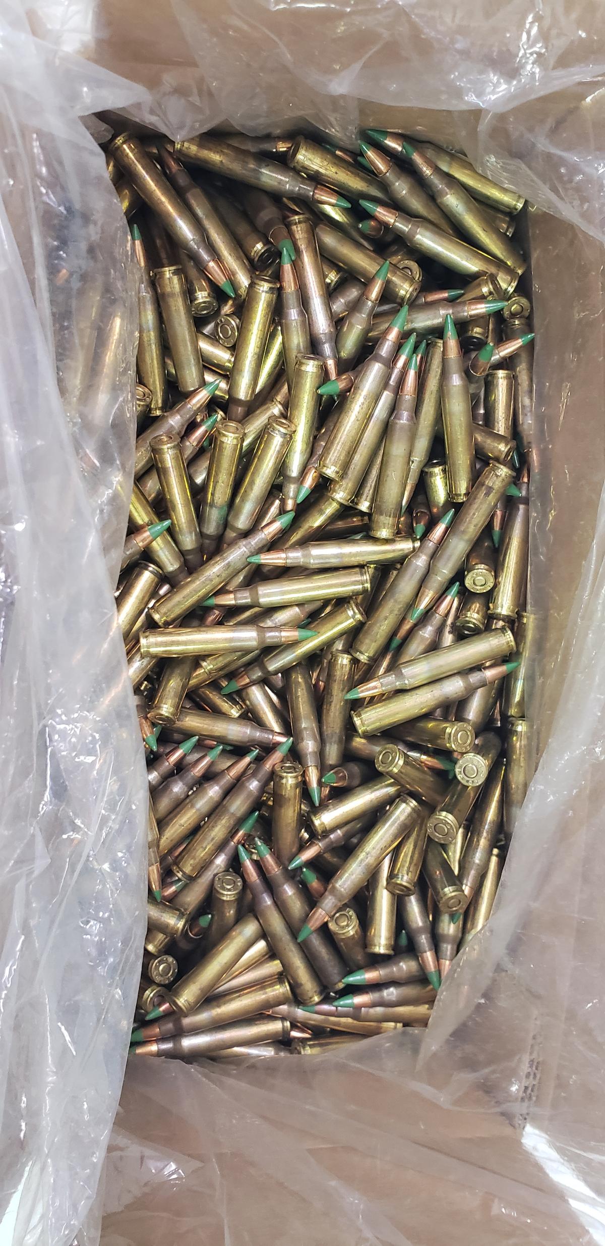 APPROXIMATELY ONE THOUSAND (1000) ROUNDS GREEN TIPPED, 5.56MM AMMO