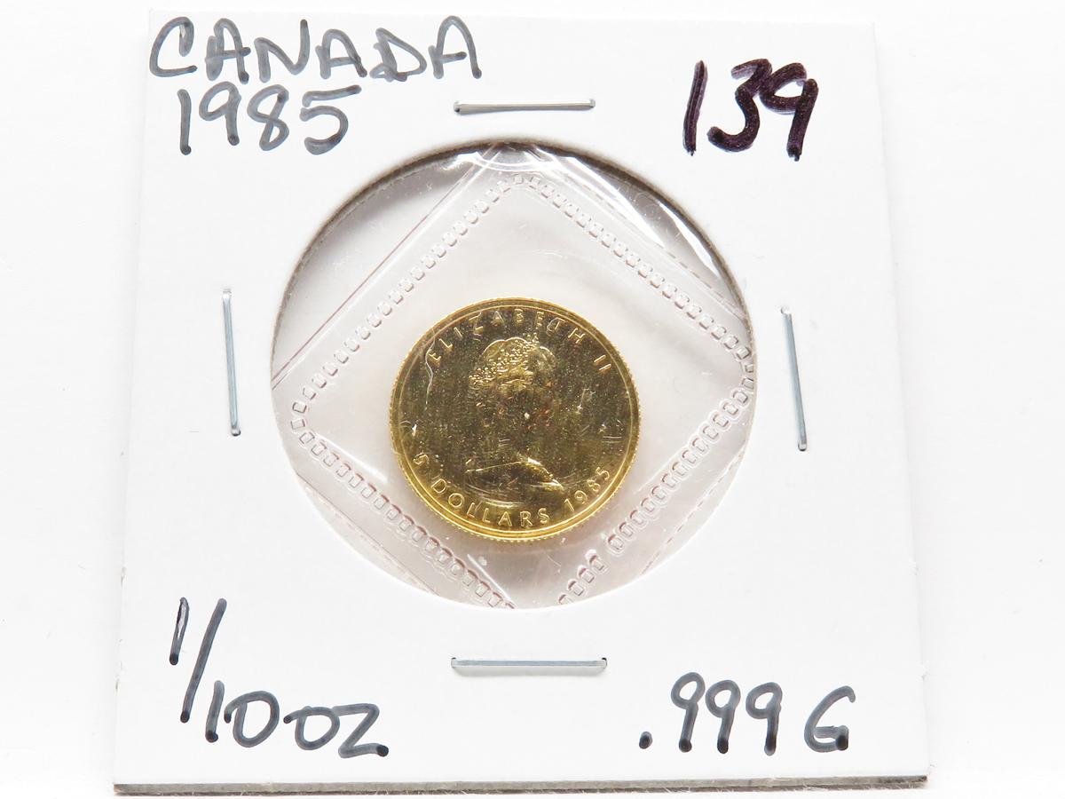 Gold $5 Canada 1985 1/10 oz. .999G