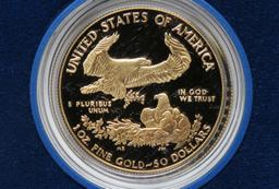 $50 Gold One Troy Ounce American Eagle Proof 1986-W