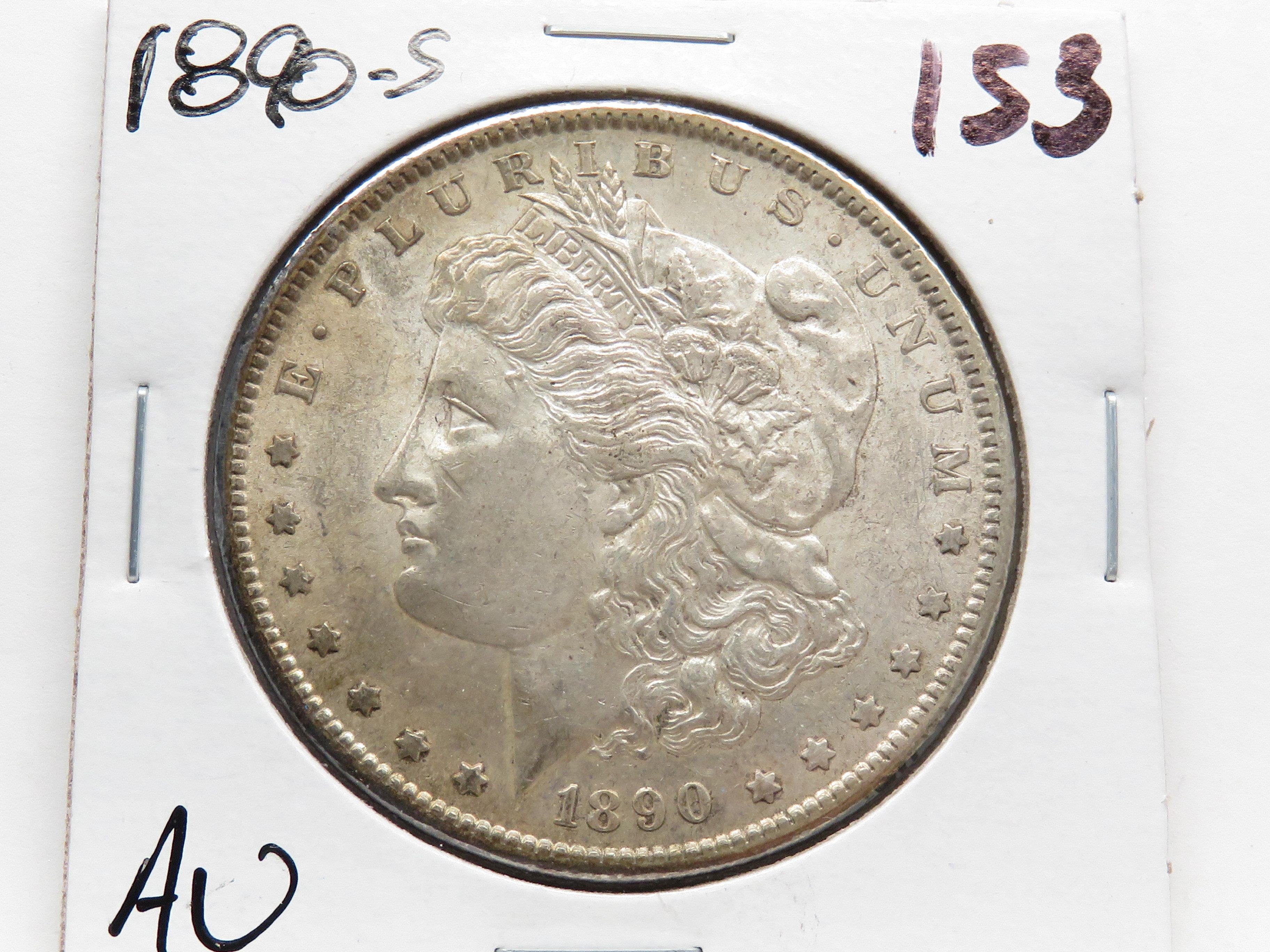 2 Morgan $ 1890-O VF & 1890-S AU