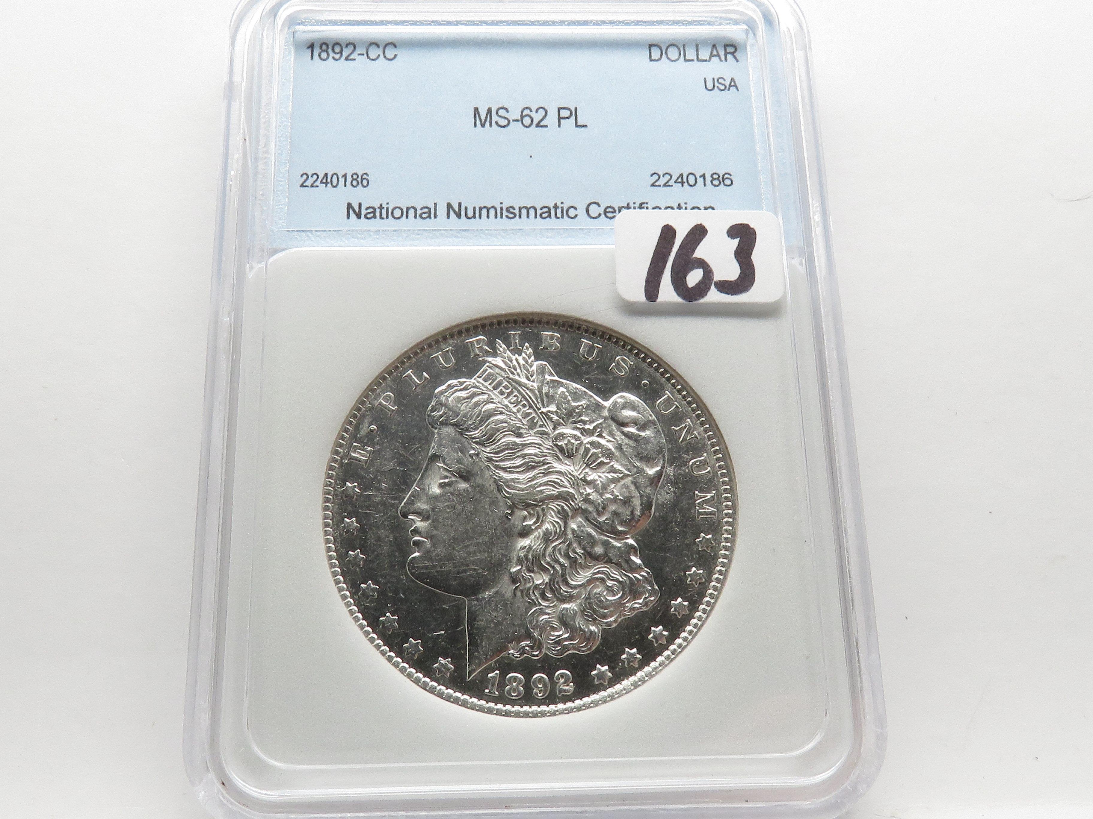Morgan 1892-CC NNC Mint State Prooflike (Semi Key)