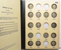 Washington Quarter Library of Coins set 1932 to 1964-D 78 Silver & 3 Clad, Average Circ.