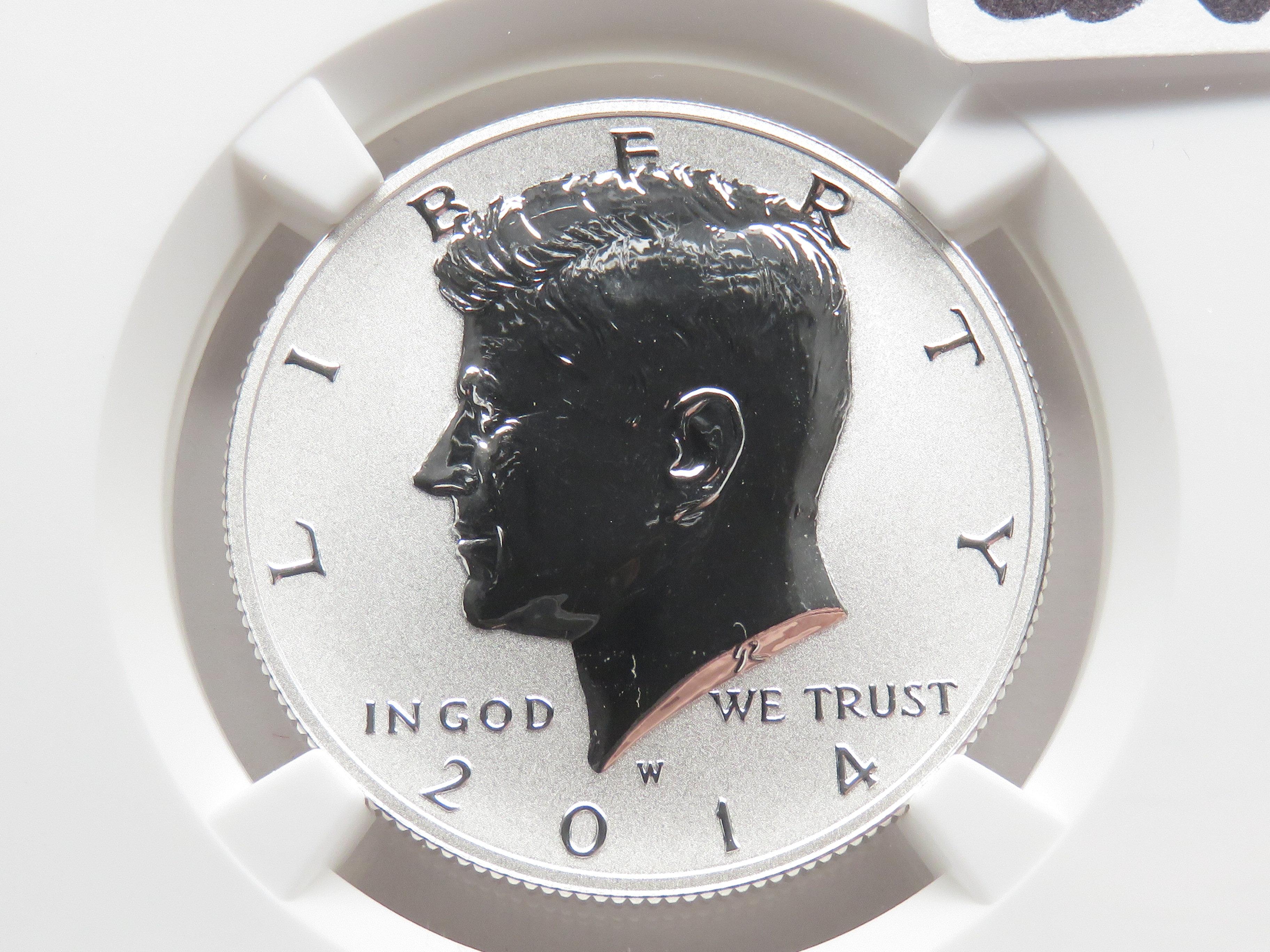 Kennedy Half $ 2014-W NGC PF69, Reverse Proof, 50th Ann. High Relief, Early Release, Silver