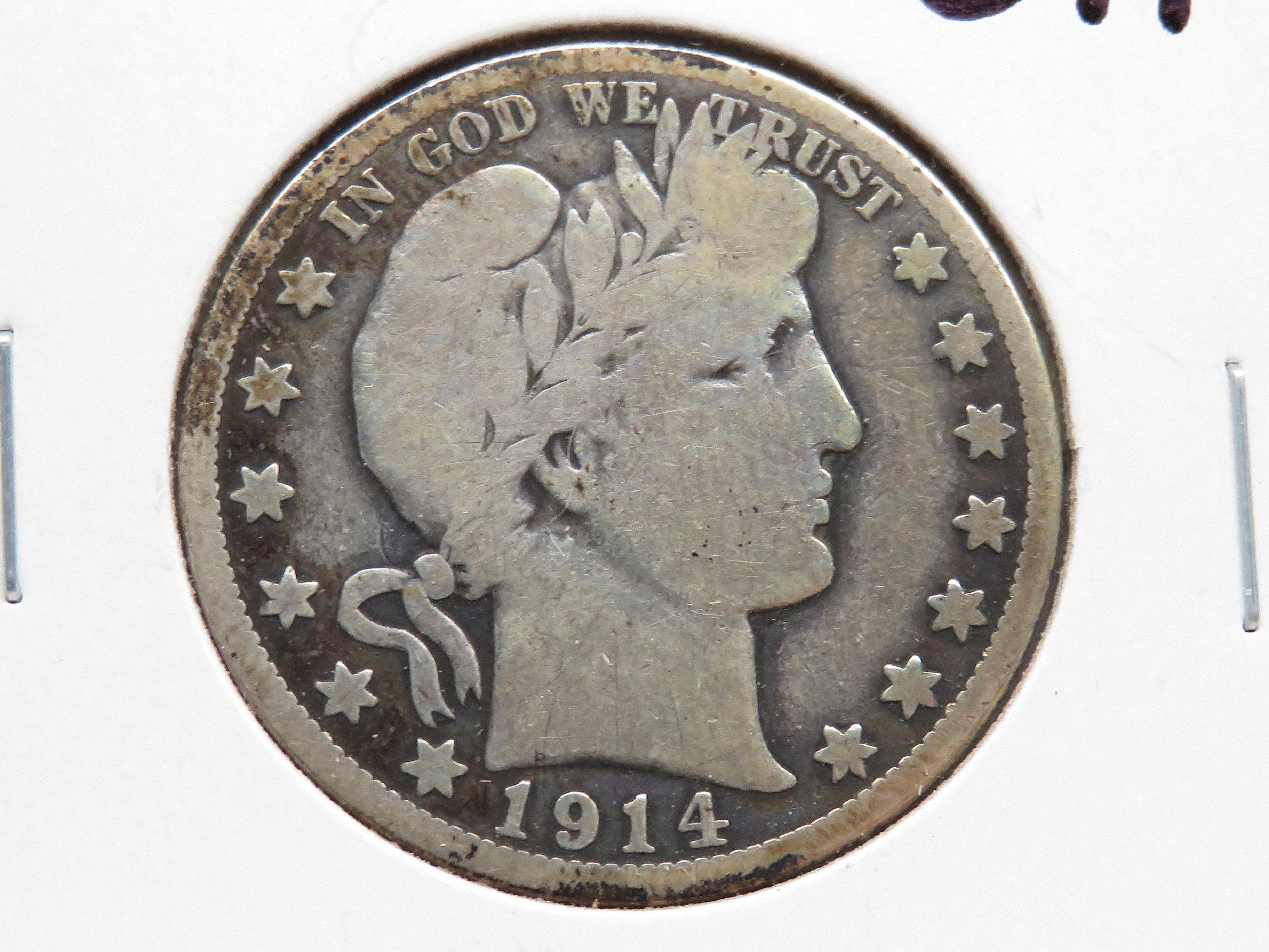 3 Type Half $, 1839 Bust Good Scratches; 1856 Seated Good Scratches; 1914-S Barber Good+