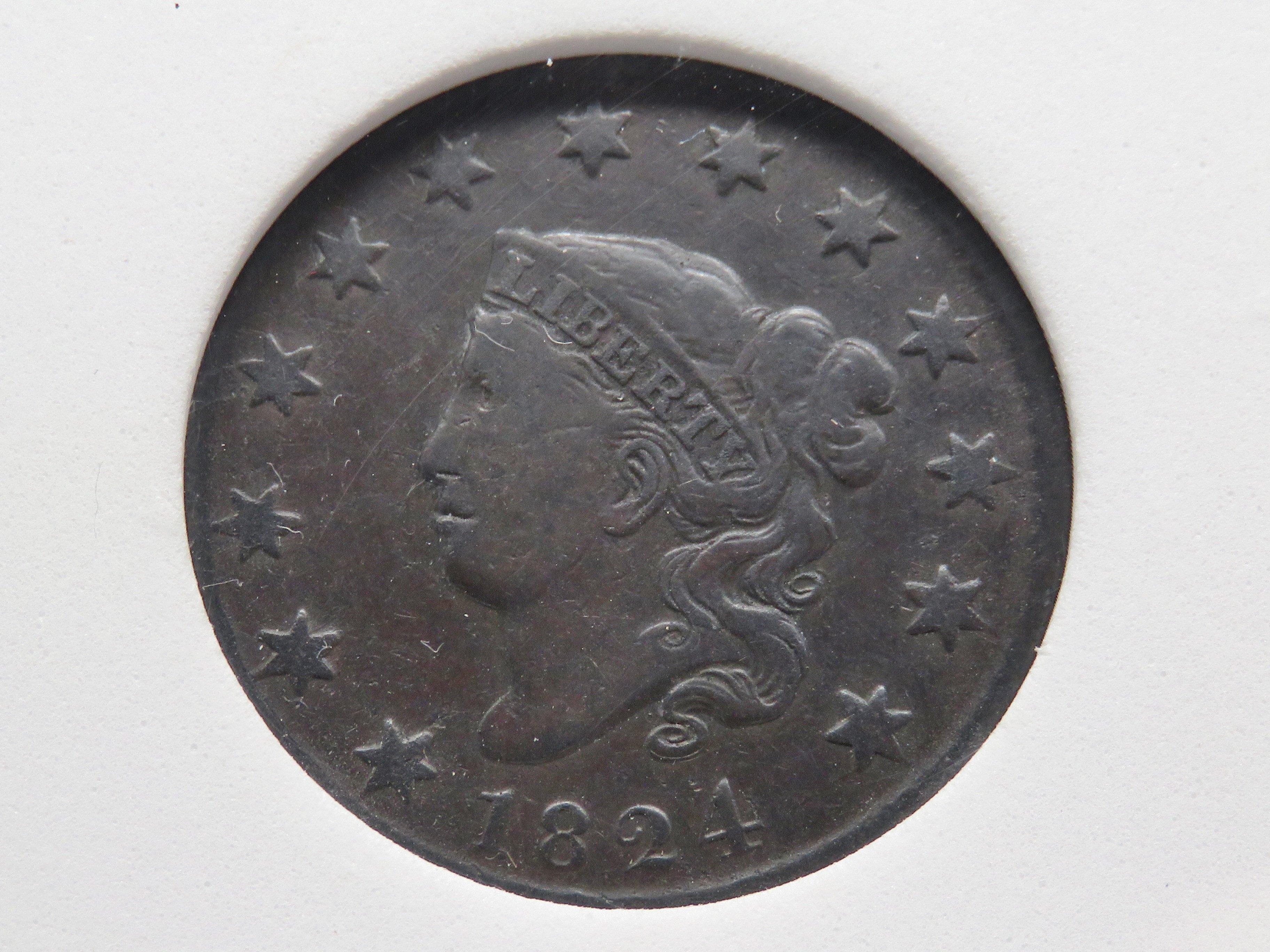 Liberty Head Large Cent 1824 NNC Very Fine