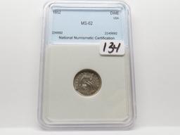 Seated Liberty Dime 1852 NNC Mint State