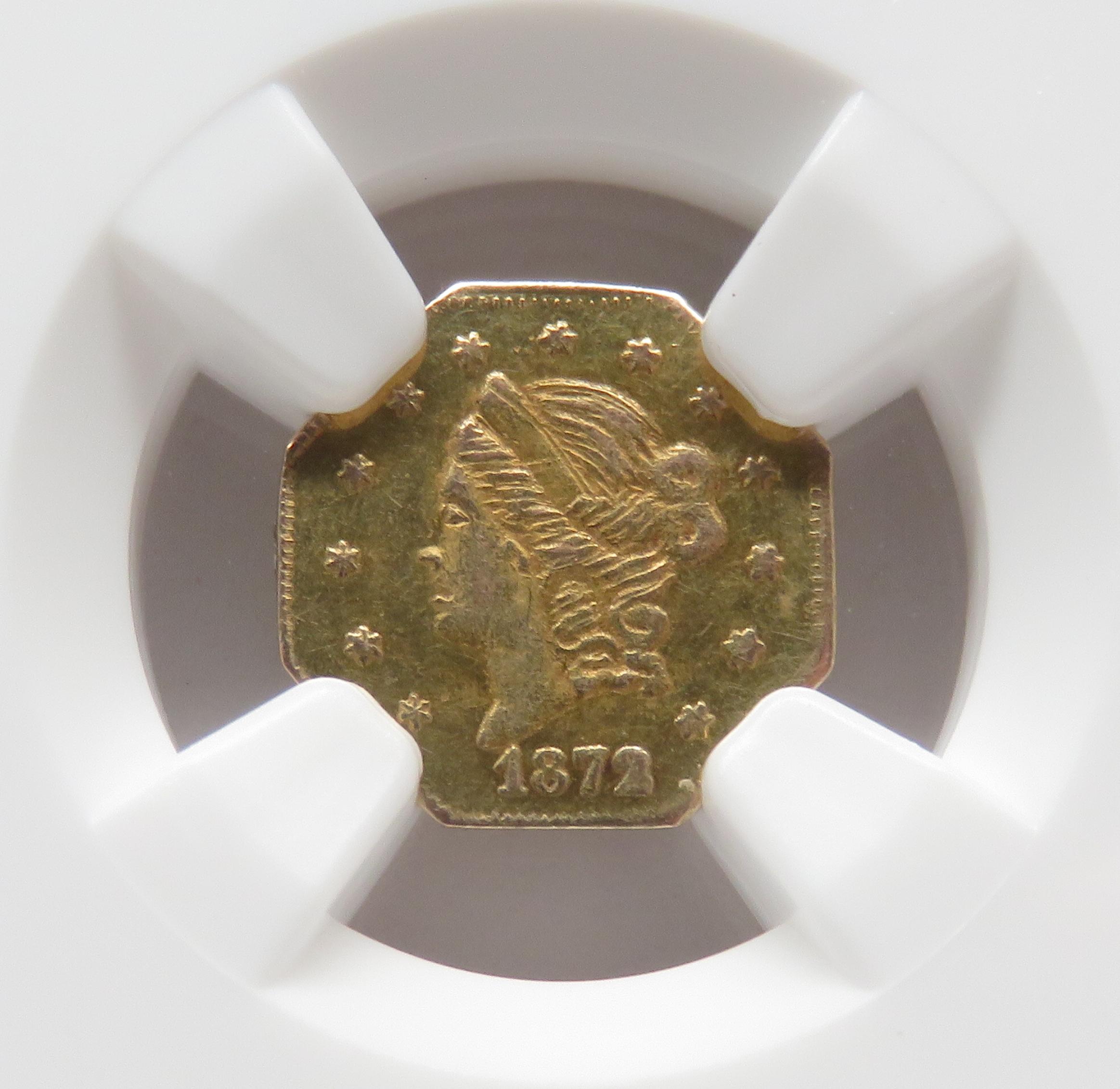 Gold California Octagonal Half $ 1872 NGC AU58 BG-914