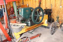 1916 Fairbanks Morse gas engine, 6 hp., on trucks.