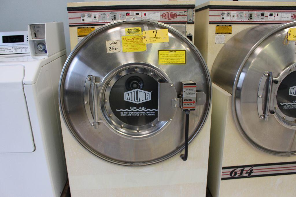 Milnor front load washer.