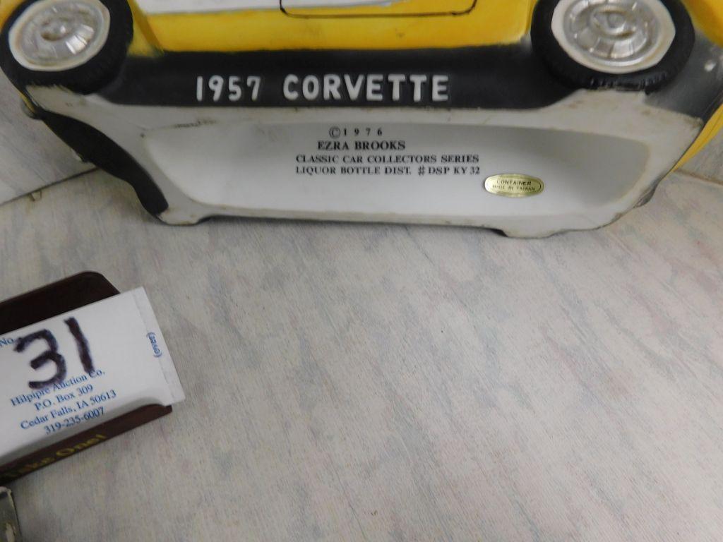 Collector Bottle Covers: 1956 Thunderbird 40a; 1957 Corvette. (2)