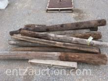 LOT OF 12 USED WOOD POSTS -VARIOUS SIZES &