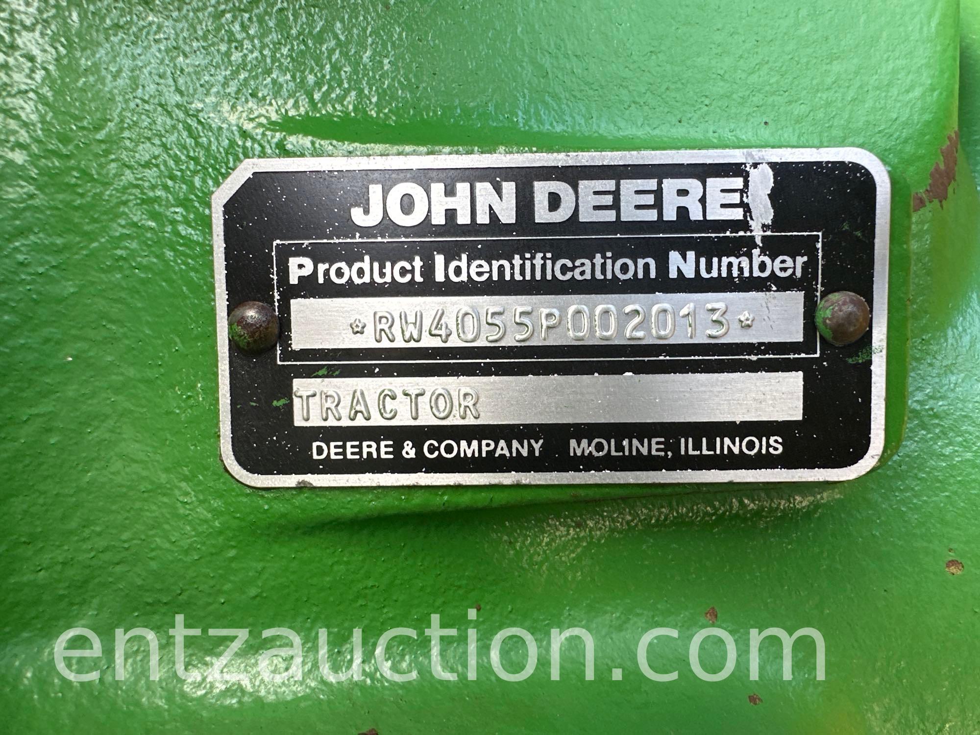 1989 JD 4055 TRACTOR, C&A, PTO, DUAL HYD.,