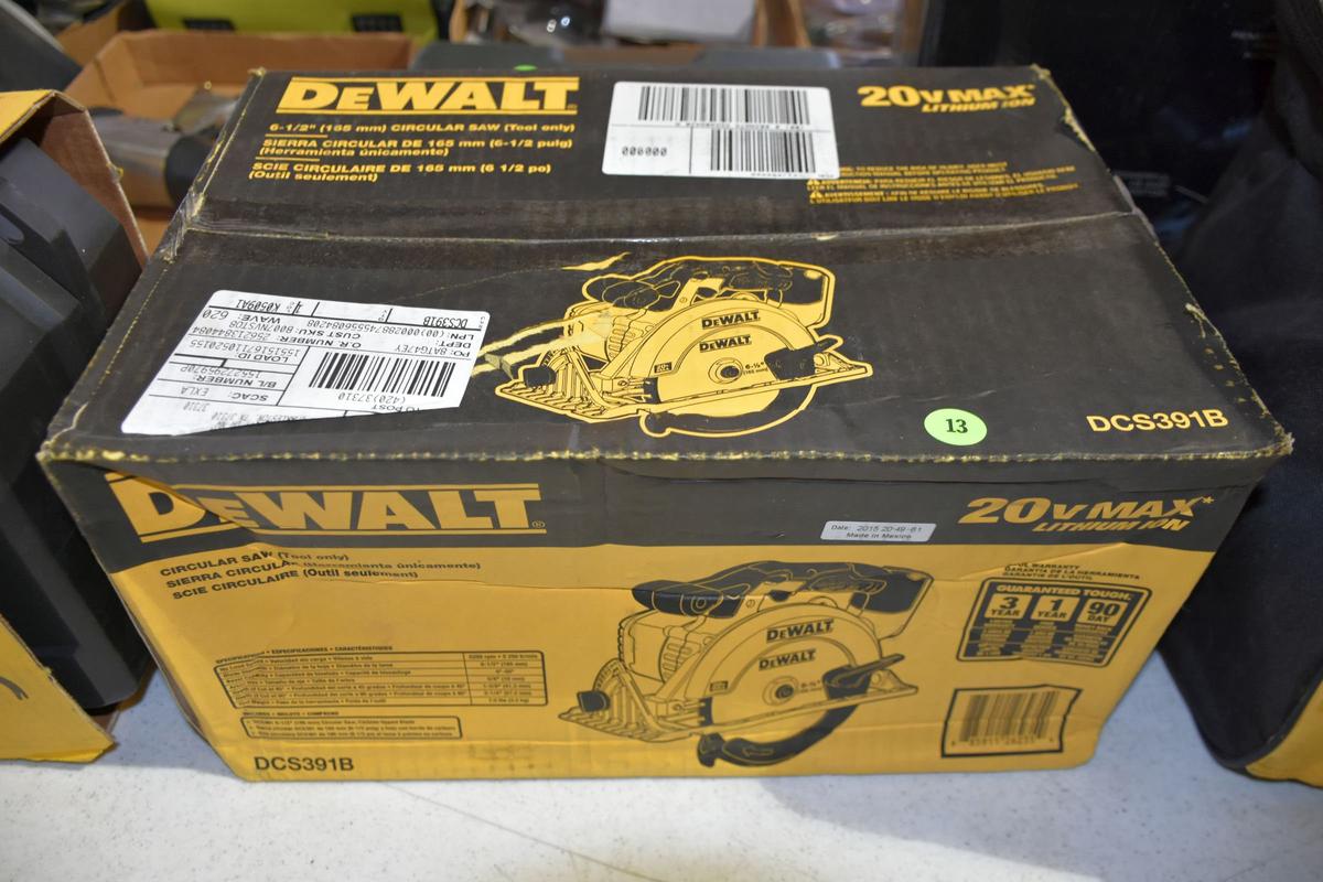 Dewalt 20 Volt Max Lithium, 6.5'' Circular Saw, Tool Only, New In Box