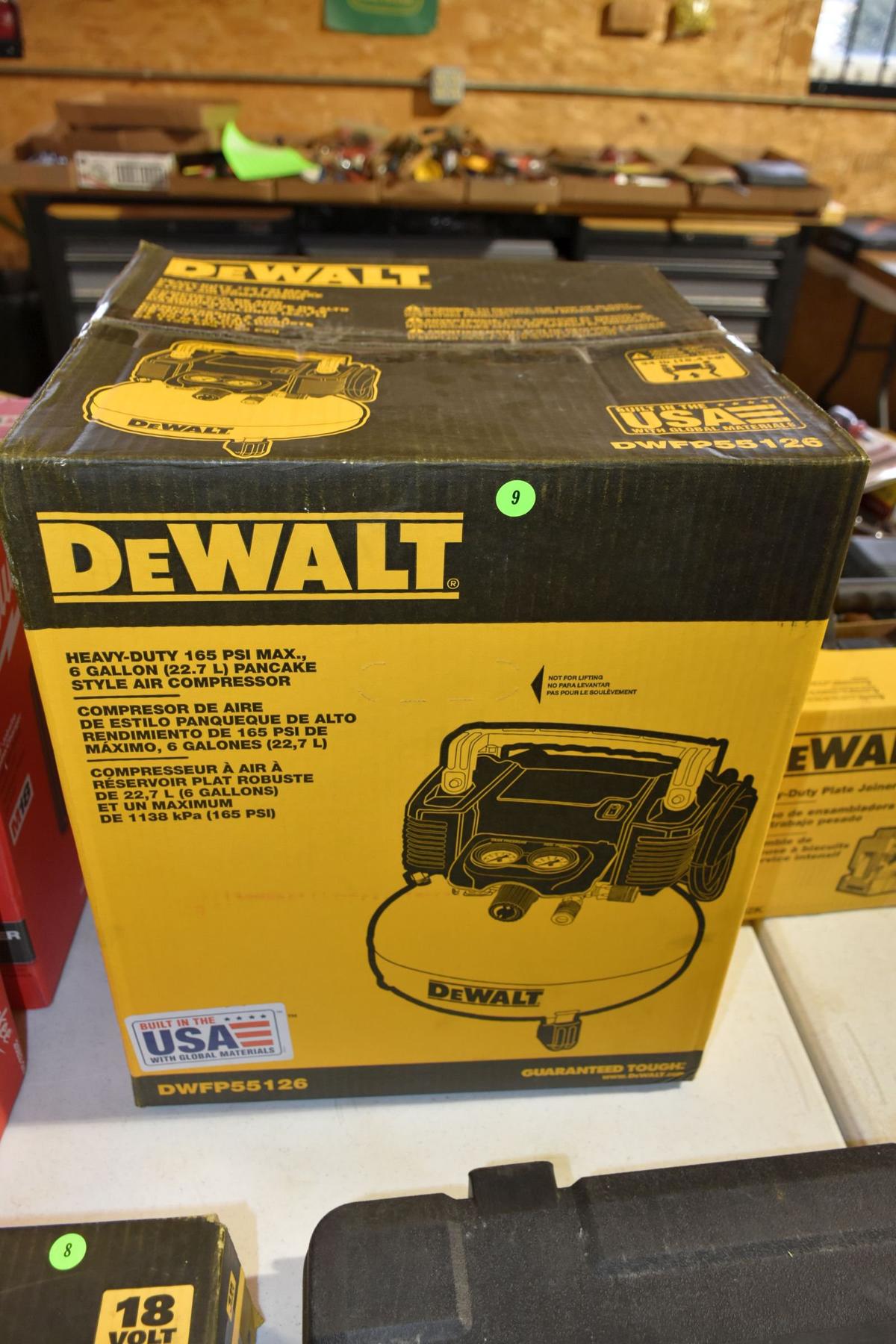 Dewalt Heavy Duty 165PSI Max, 6 Gallon, Pancake Air Compressor, New In Box