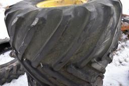 (2) Goodyear 66X43-25 6 Ply Tires, On 9 Bolt Rims