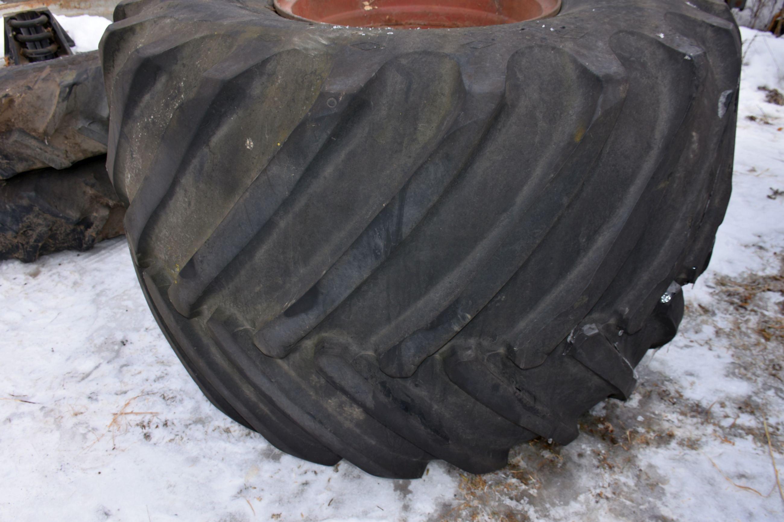 Goodyear 66X43-25 6 Ply Tires, On 9 Bolt Rims