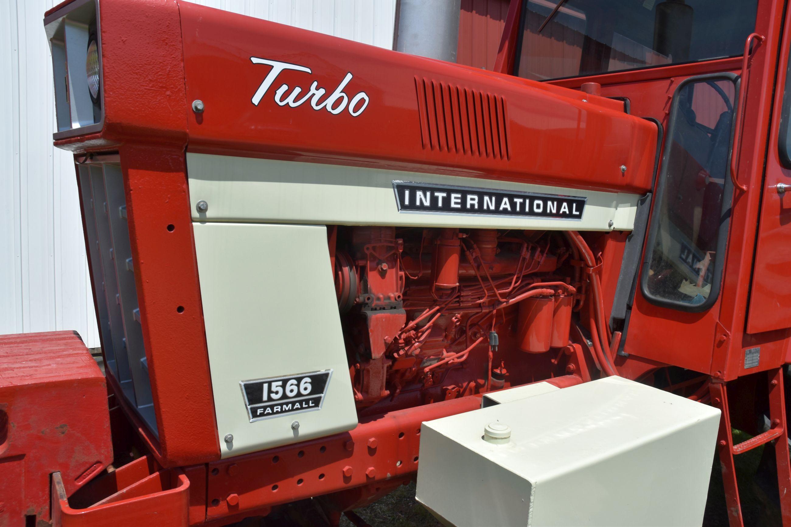 International 1566 Turbo, Cab, 20.8x38 Axle Duals, 2186 Hours Showing, 3pt, 2 Hydraulic, 1000 PTO,