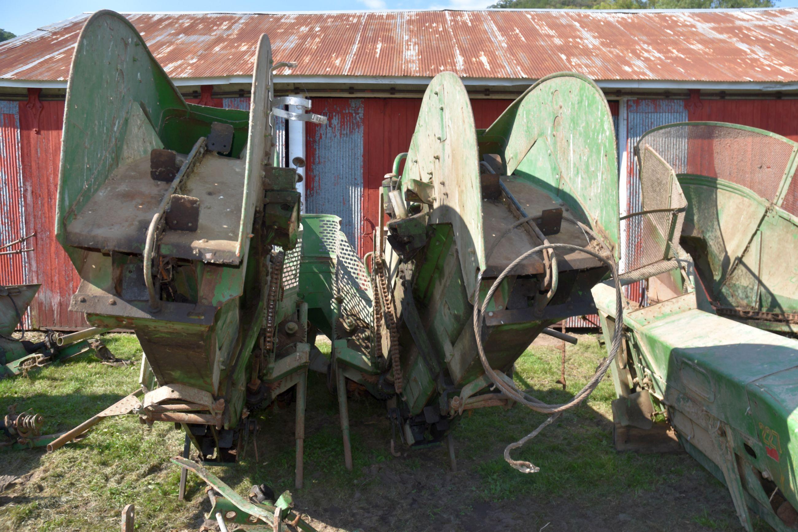 John Deere 237 & 227 Mounted 2 Row Corn Pickers, With 3 JD Cob Carriers, Hanger Brackets