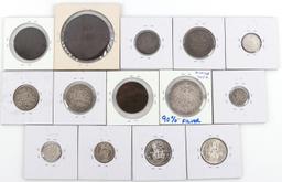 LOT 14 19TH & 20TH CENT EUROPE SILVER BRONZE COINS