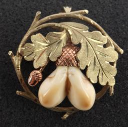 WWII GERMAN HUNTING PENDANT/BROOCH IN 14KT GOLD
