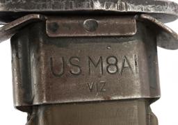 US ARMY M5A1 M1 GARAND BAYONET M8A1 SCABBARD