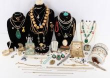 ANTIQUE TO MODERN COSTUME AND SILVER JEWELRY LOT