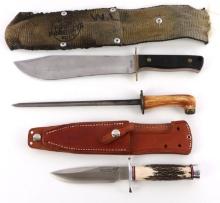 KNIFE LOT 3 BOWIE & BLAKCJACK & WALRUS CAIN FOIL