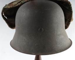 WWII GERMAN THIRD REICH M42 HELMET WITH COVER
