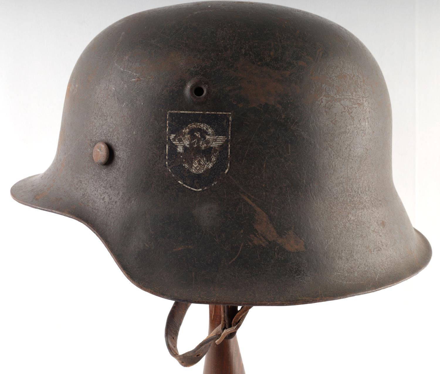 WWII GERMAN LUFTSCHUTZ POLICE M42 HELMET
