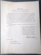 WOODROW WILSON 1913 SIGNED APPOINTMENT
